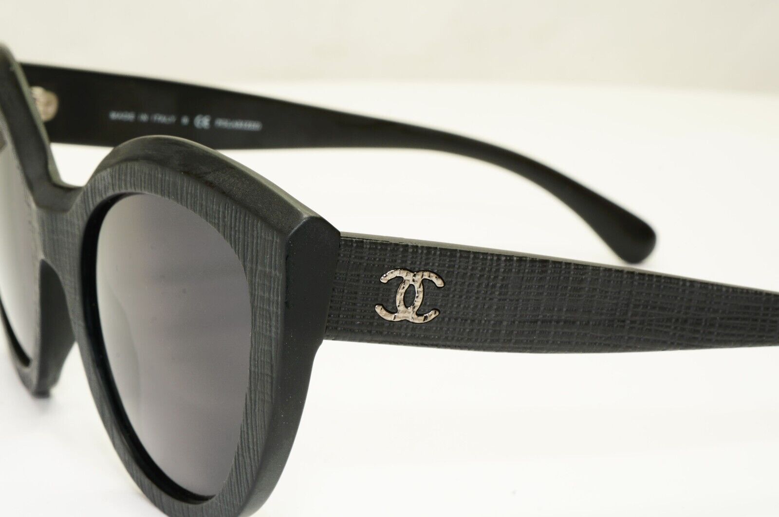 Chanel Sunglasses Matte Black Square Tweed Pattern 5331 c.501/S8 140124