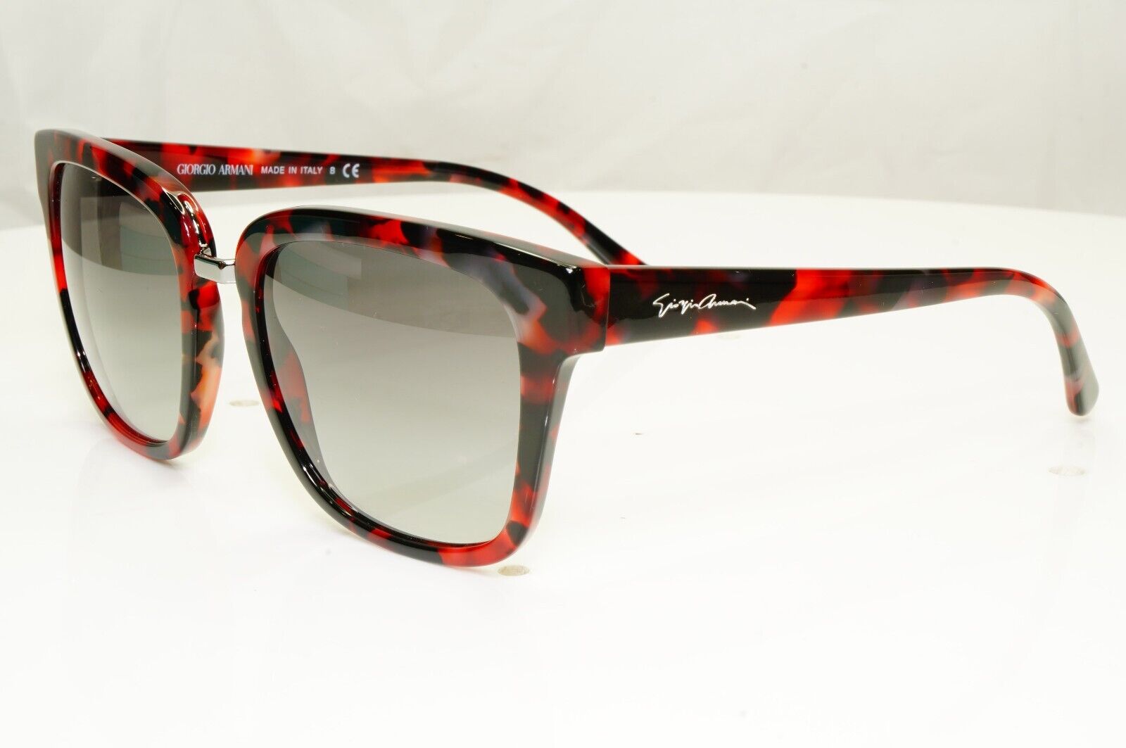Giorgio Armani Sunglasses Black Red Marble Grey Square AR 8106 5654/11 110823