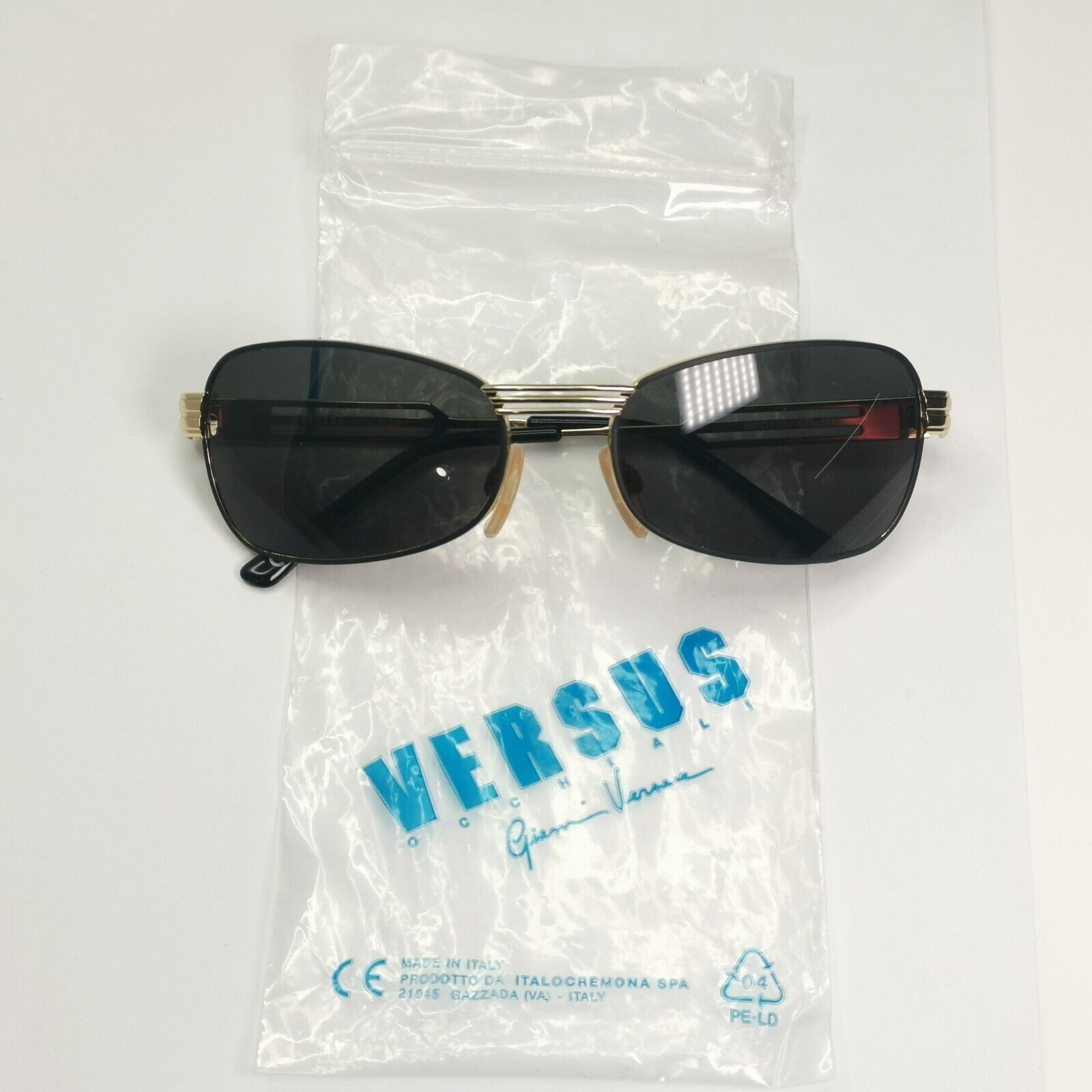 Versus 1996 by Gianni Versace Vintage Gold Black Sunglasses MOD F33 COL 09M