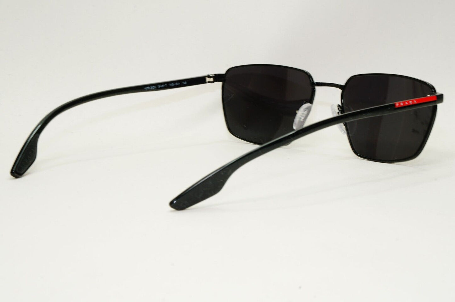 Prada Sunglasses Black Glossy Square Angular Rossa PS52MV VPS 52M 1AB-1O1 54mm