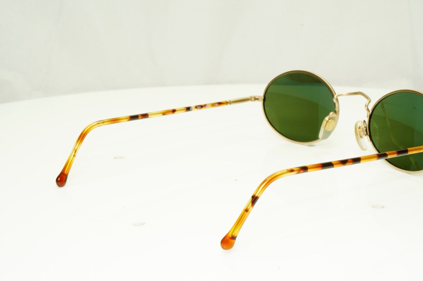 Giorgio Armani 1997 Vintage Sunglasses Gold Brown Green Glass Lens 650 703 50mmA