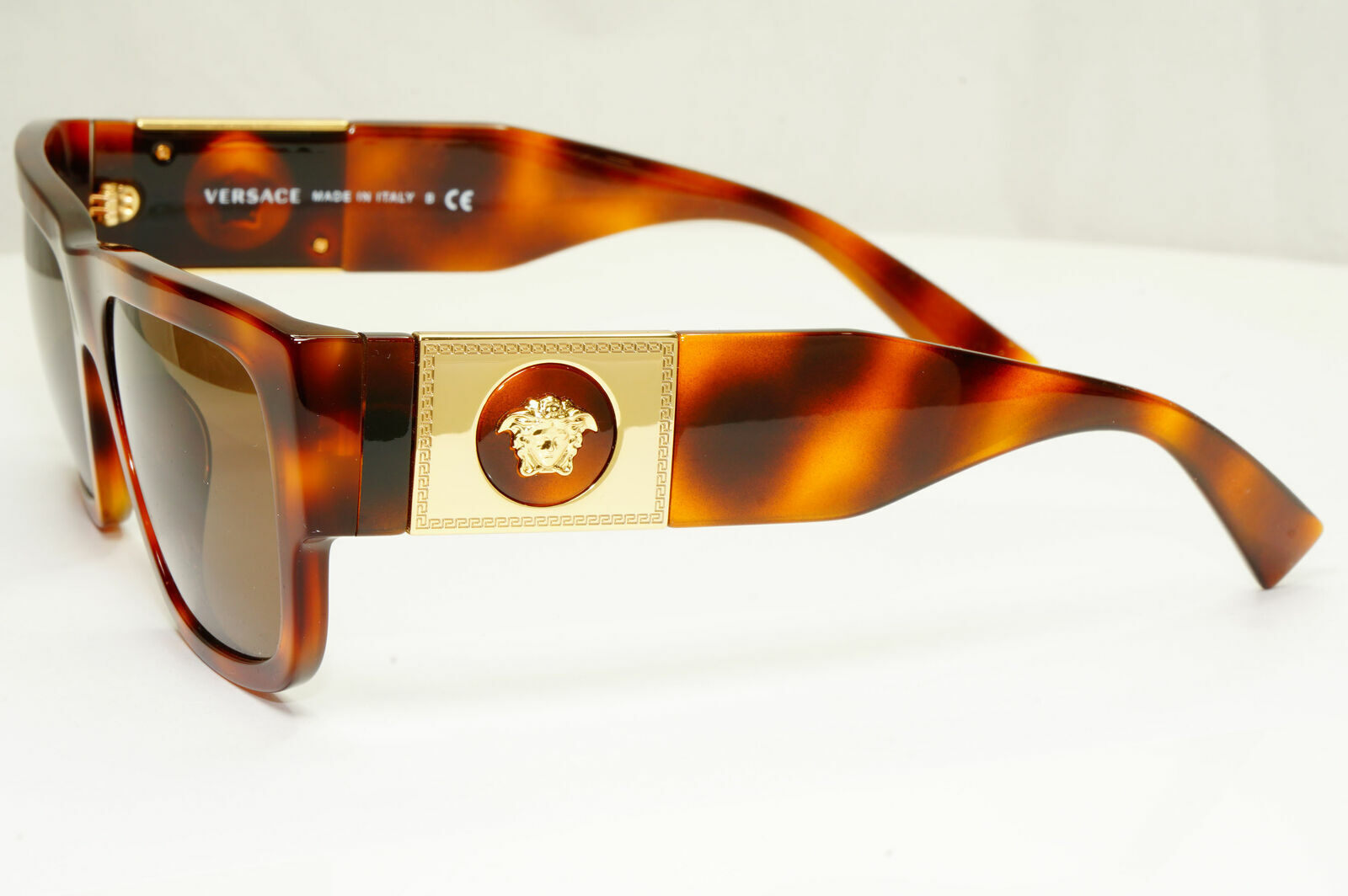 Versace Sunglasses Gold Medusa Large Brown Havana Tortoise Mens 4406 5217/73