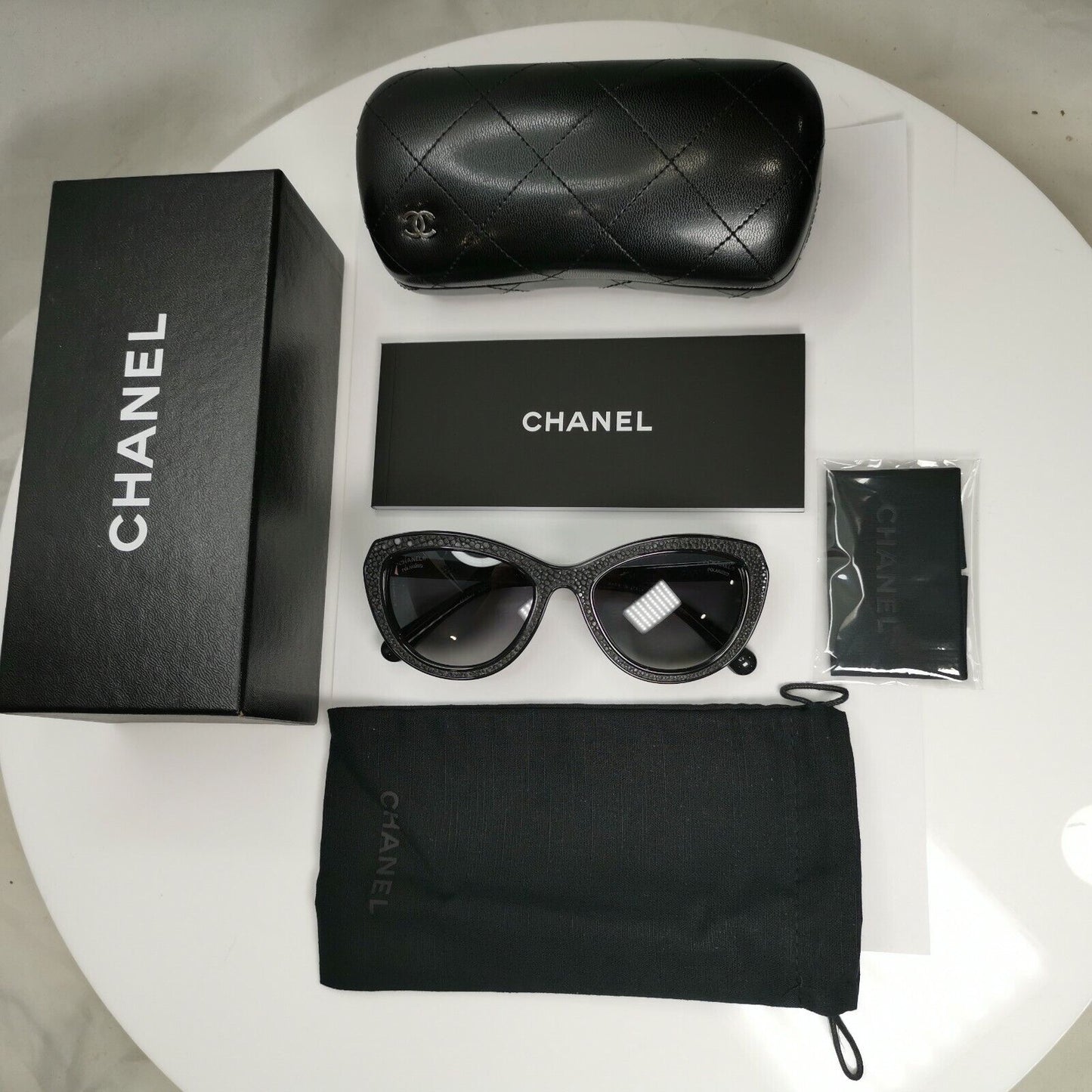 Chanel Sunglasses Stringray Leather Exotic Polarised Black 6046 501/S8 26987