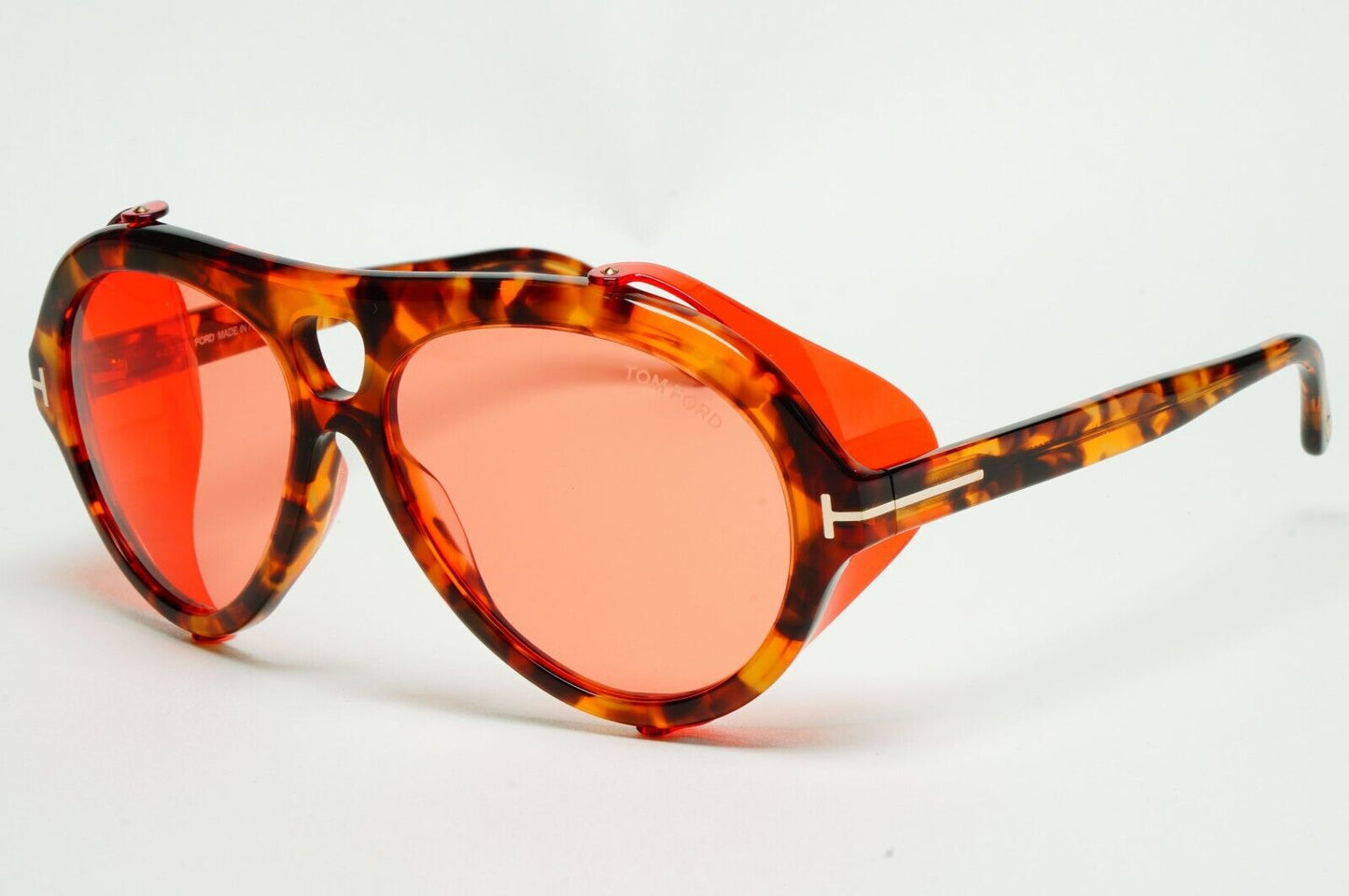 Tom Ford Sunglasses Neughman Brown Rose Red Rose Side Shields FT0882 TF 882 54S