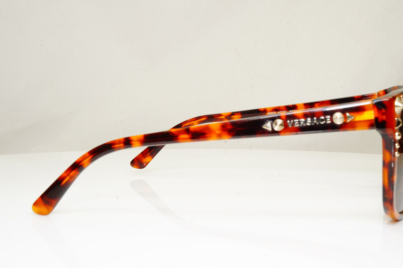 Authentic VERSACE Womens Sunglasses Brown Gold Square Studded 4270 5074/13 29143