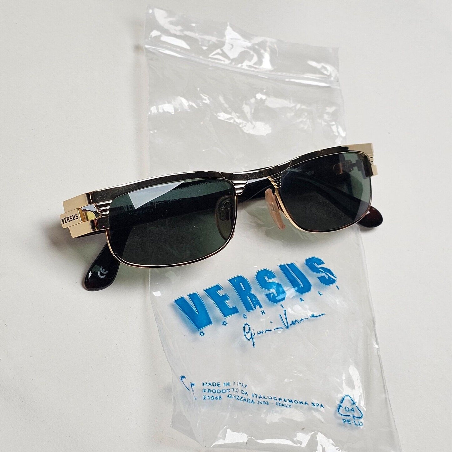 Versus Sunglasses 1996 by Gianni Versace Vintage Gold Grey MOD F26 COL 36M