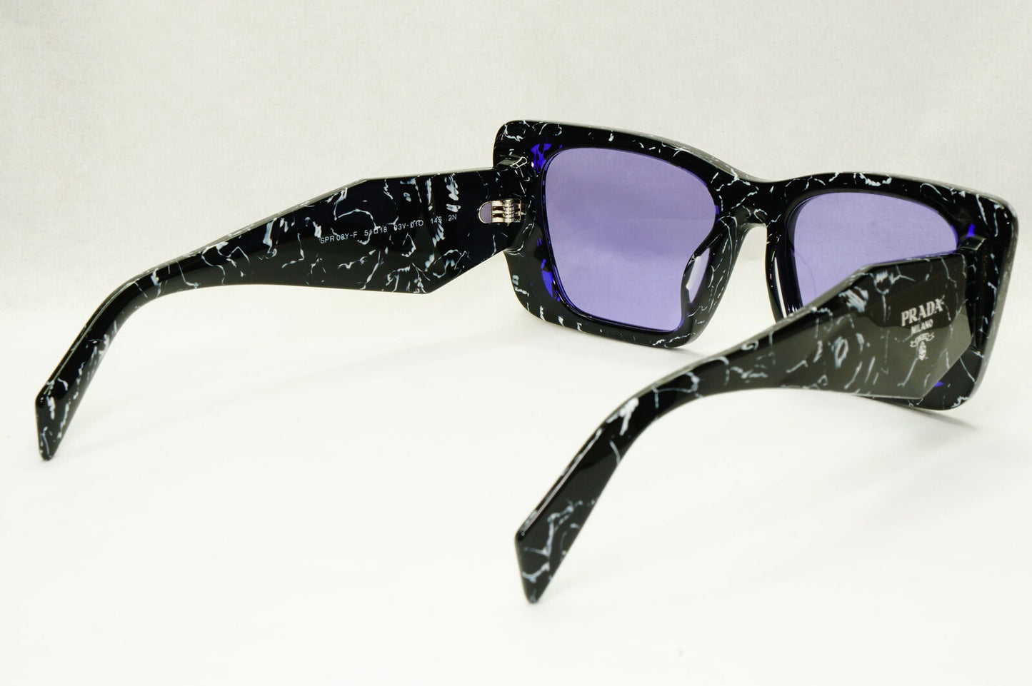 Prada Symbole Sunglasses Black White Marble Violet PR08YS SPR 08YF 03V01O