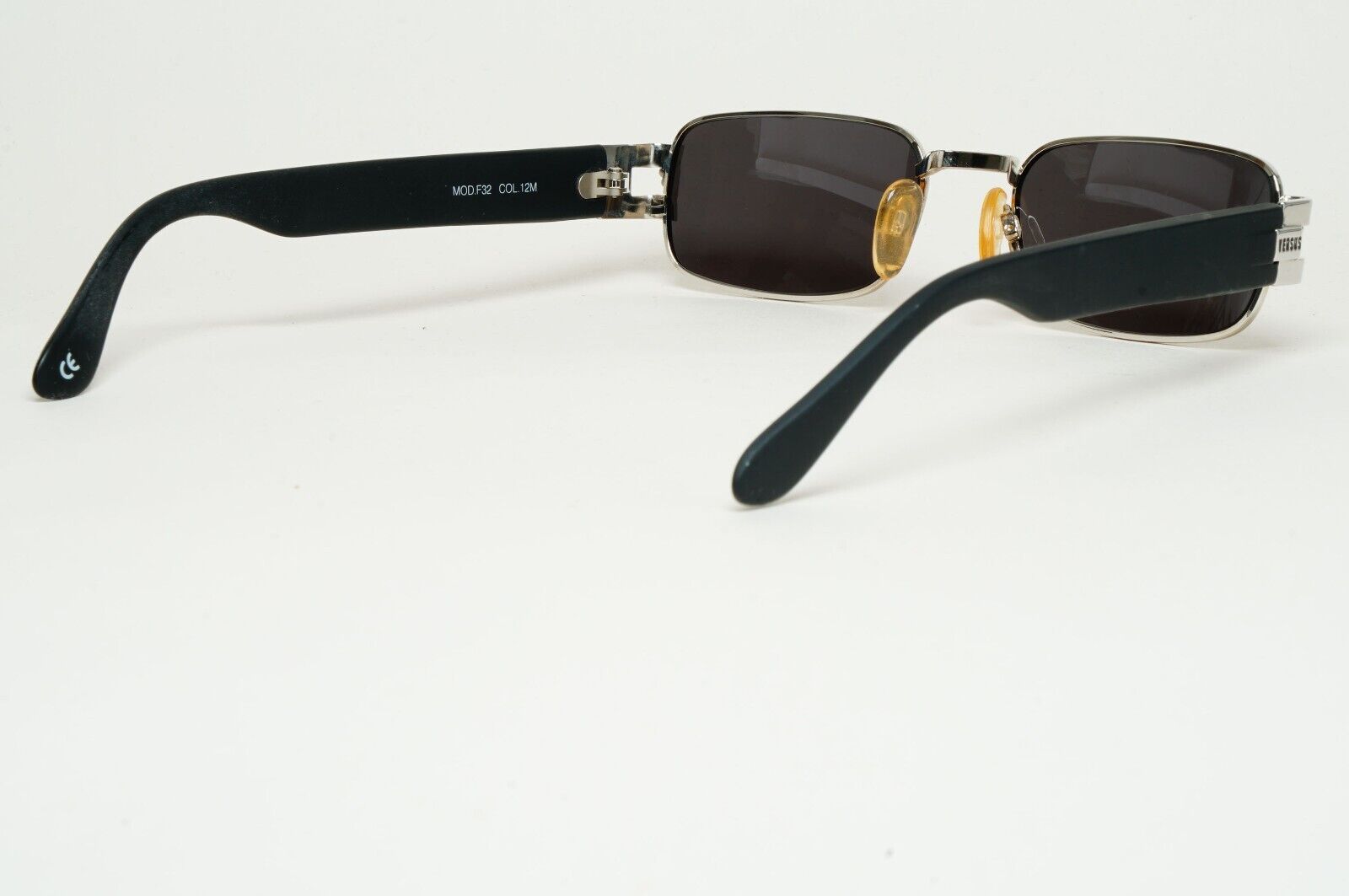 Versus Sunglasses 1996 by Gianni Versace Vintage Silver Black MOD F32 COL 12M