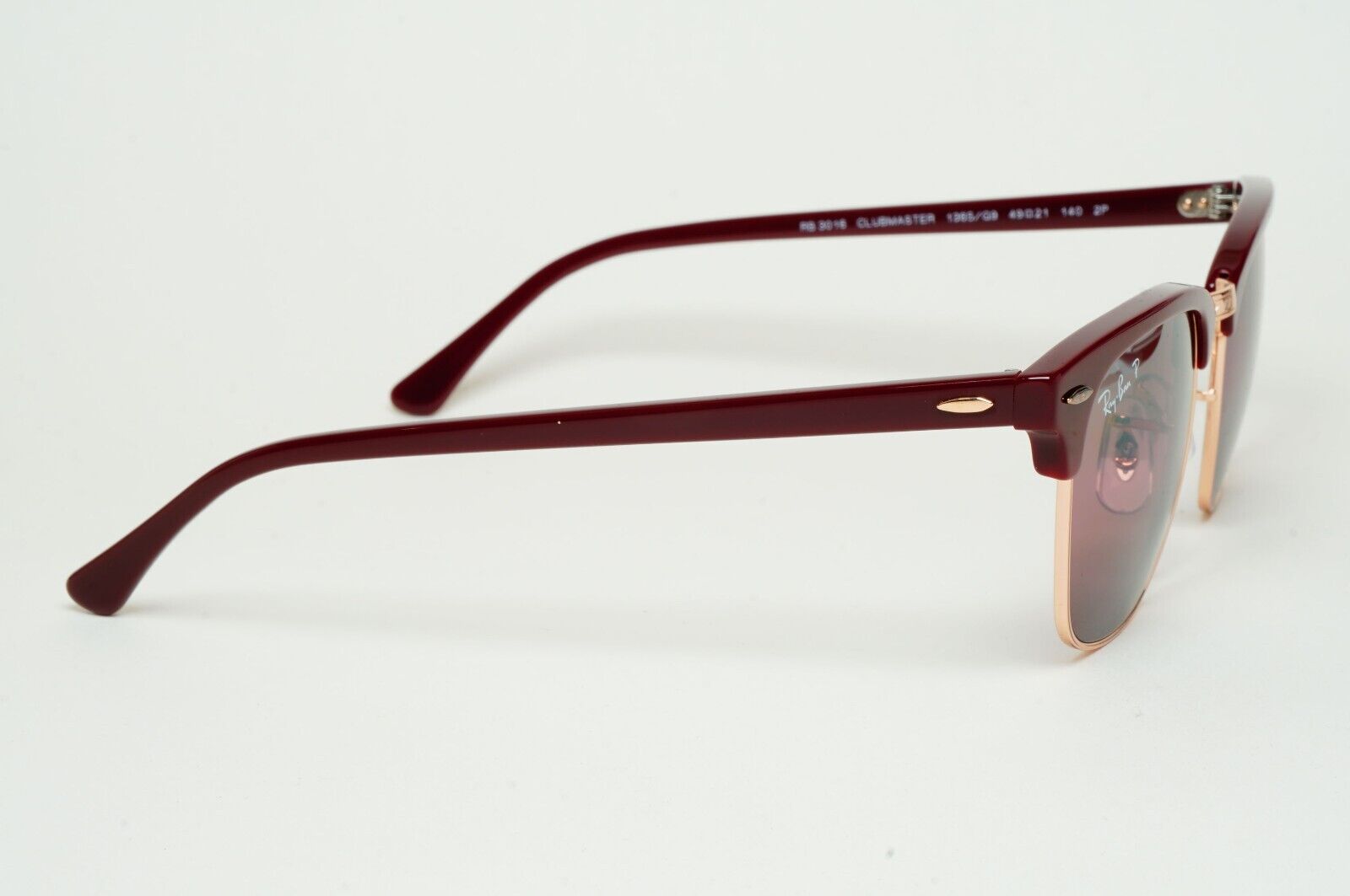 Ray-Ban Sunglasses Clubmaster Polarised Chromance Bordeaux RB 3016 1365/G9 49mm
