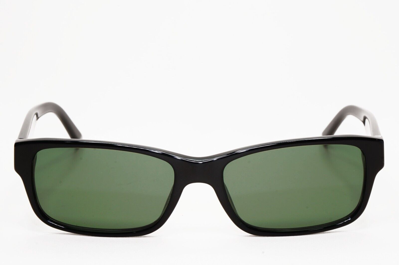 Prada Sunglasses Black Green Glossy Rectangle Square PR16MV VPR 16M 1AB-1O1 53mm