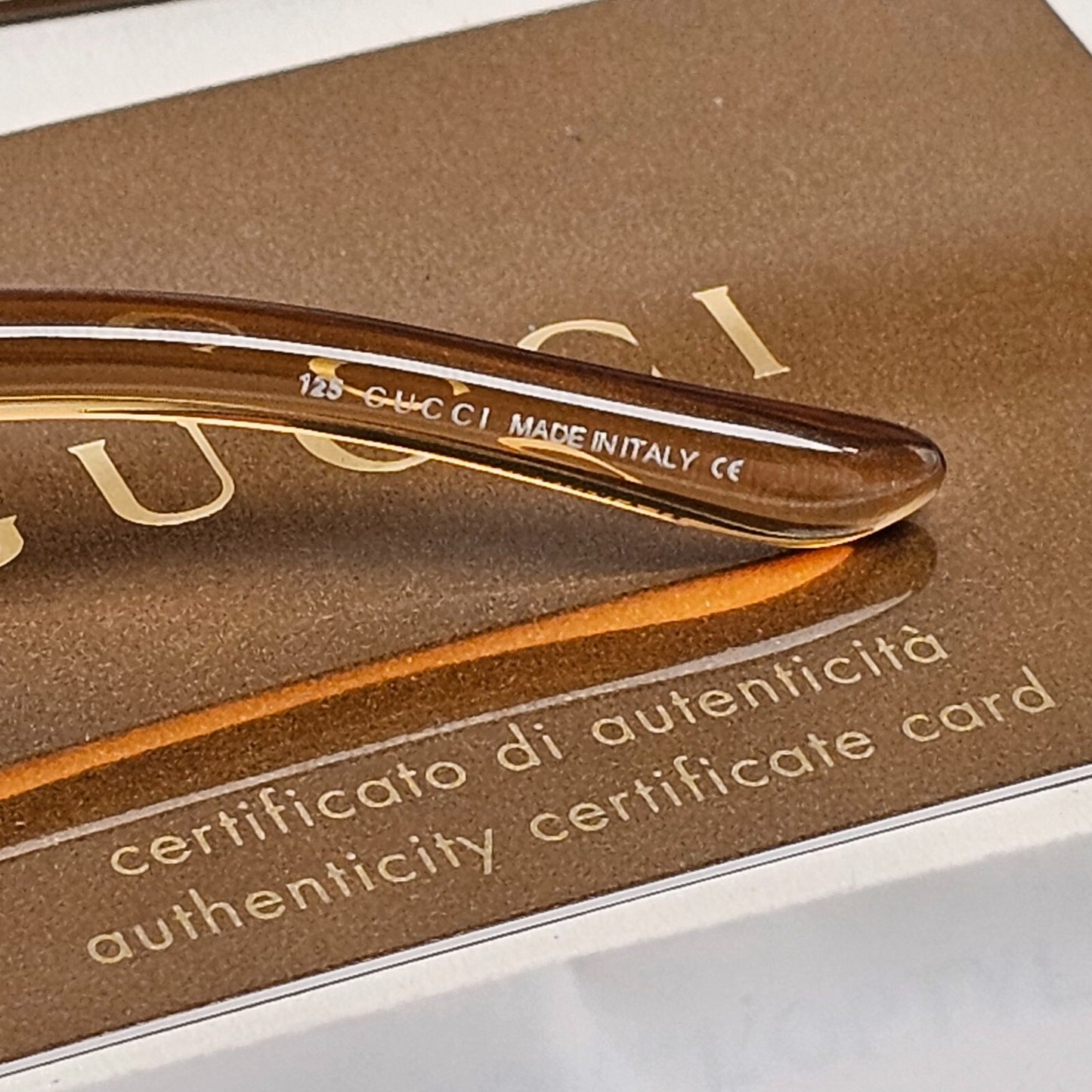 Gucci Sunglasses 2002 Vintage Honey Transparent Green Rectangle GG 2499 K98 52mm
