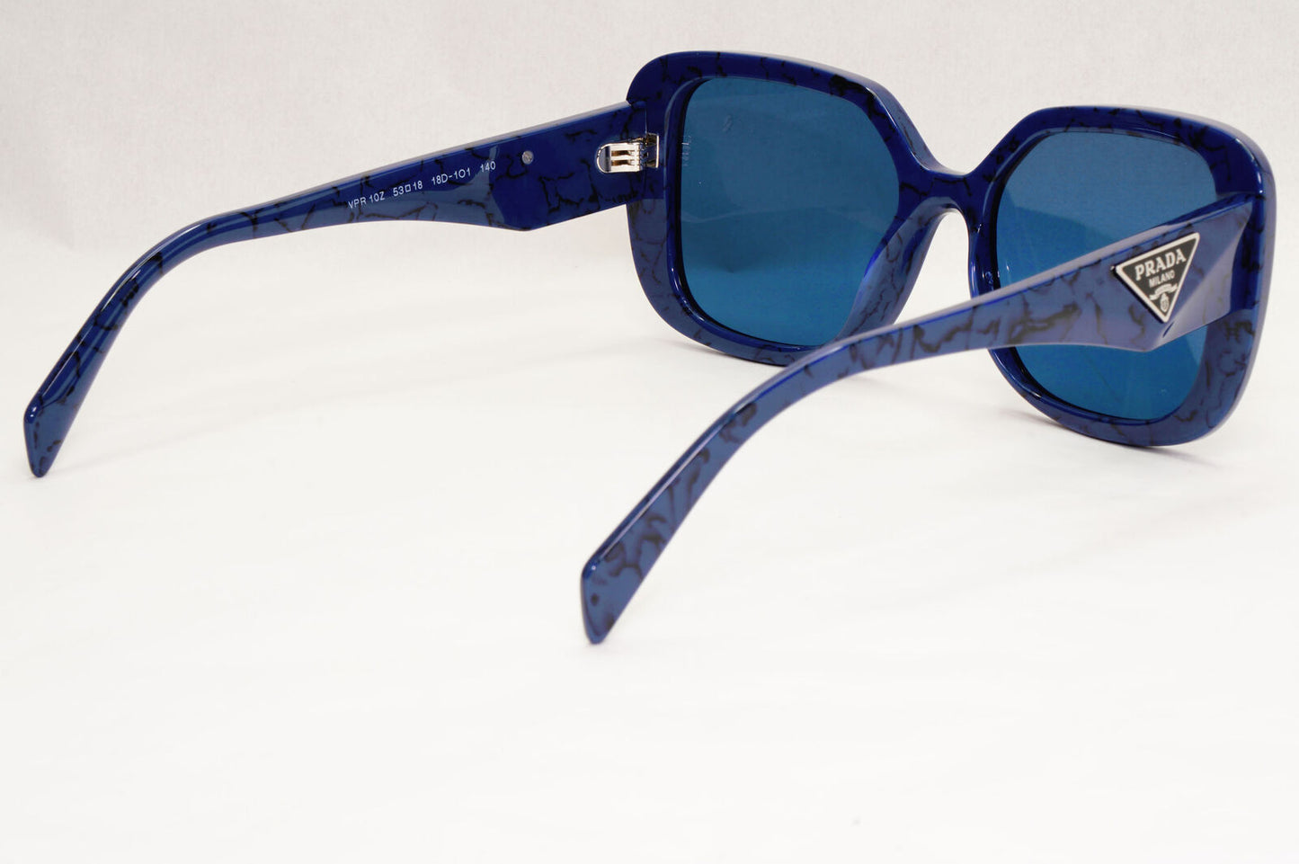 Prada Sunglasses Blue Triangle Symbole Marble Square PR10ZV VPR 10Z 18D-1O1 53mm