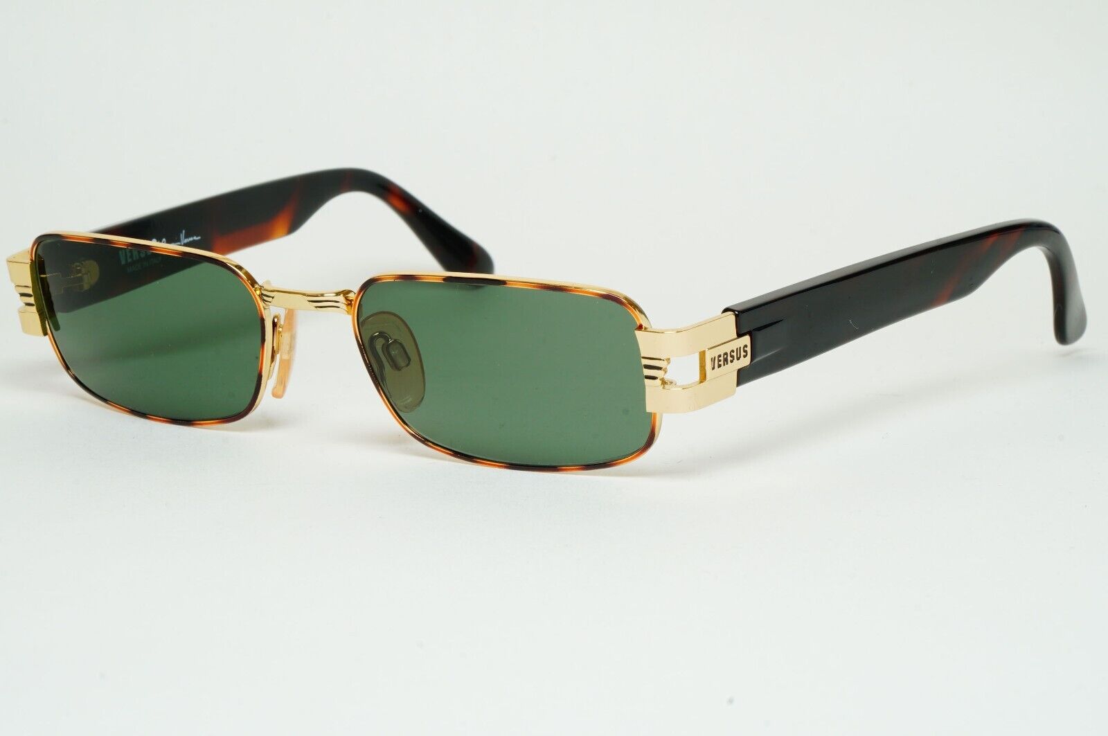 Versus Sunglasses 1996 by Gianni Versace Vintage Gold Rectangle MOD F32 COL 36M