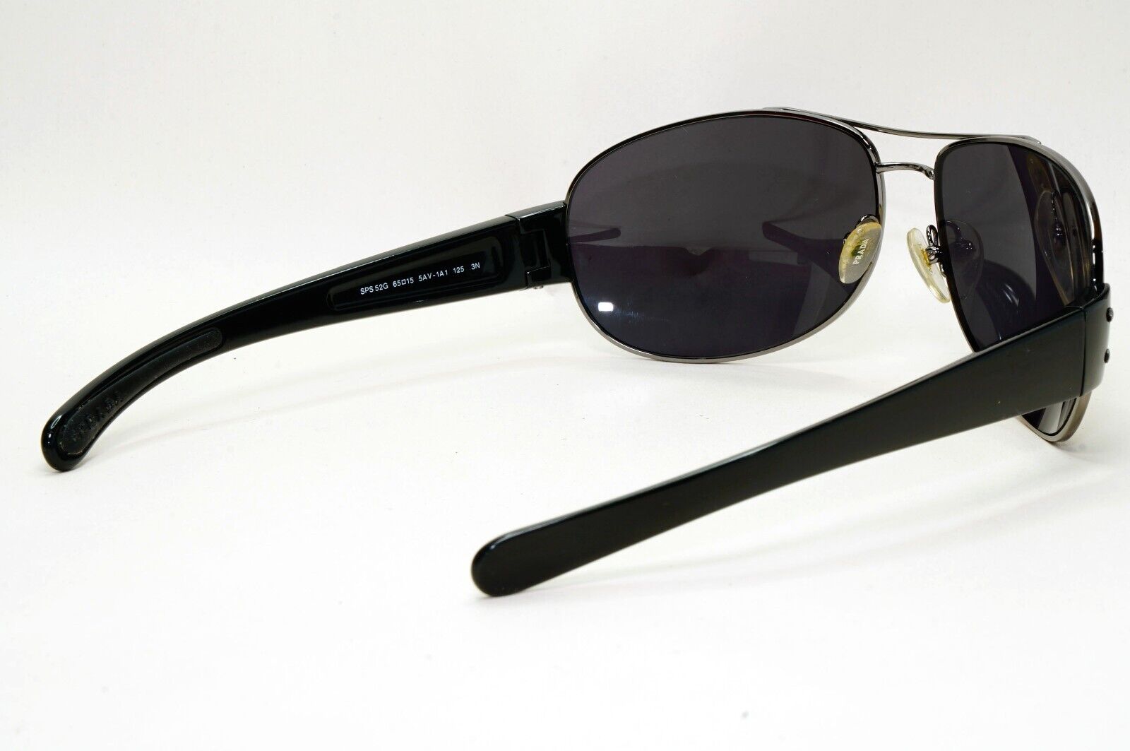 Prada Sunglasses 2006 Vintage Black Gunmetal Pilot PR52GS SPR 52G 5AV-1A1 081124