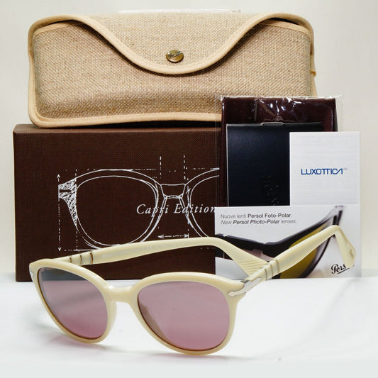 Persol Sunglasses 2012 Capri White Photochromatic Ivory 3025-S 963/4P 53mm