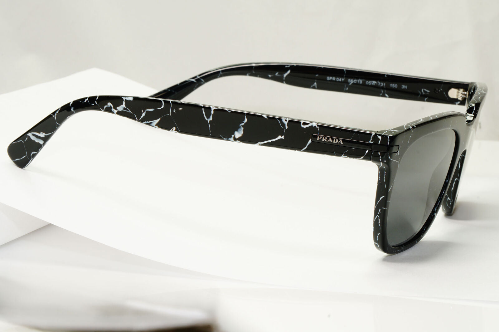 Prada Black Marble Sunglasses Lightning Mens Square PR04YS SPR 04Y 05W-731