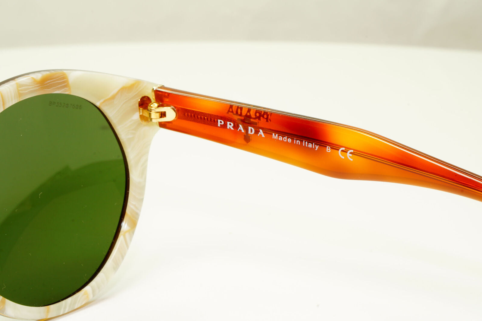 Prada Brown Green Sunglasses Tortoiseshell Gold Womens SPR 05T PR05TS TH7-1I0
