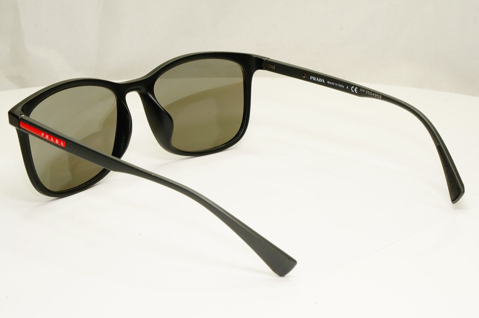 Prada Black Grey Mirror Silver Square Lightweight Sunglasses SPS 01T F DG0-2B0