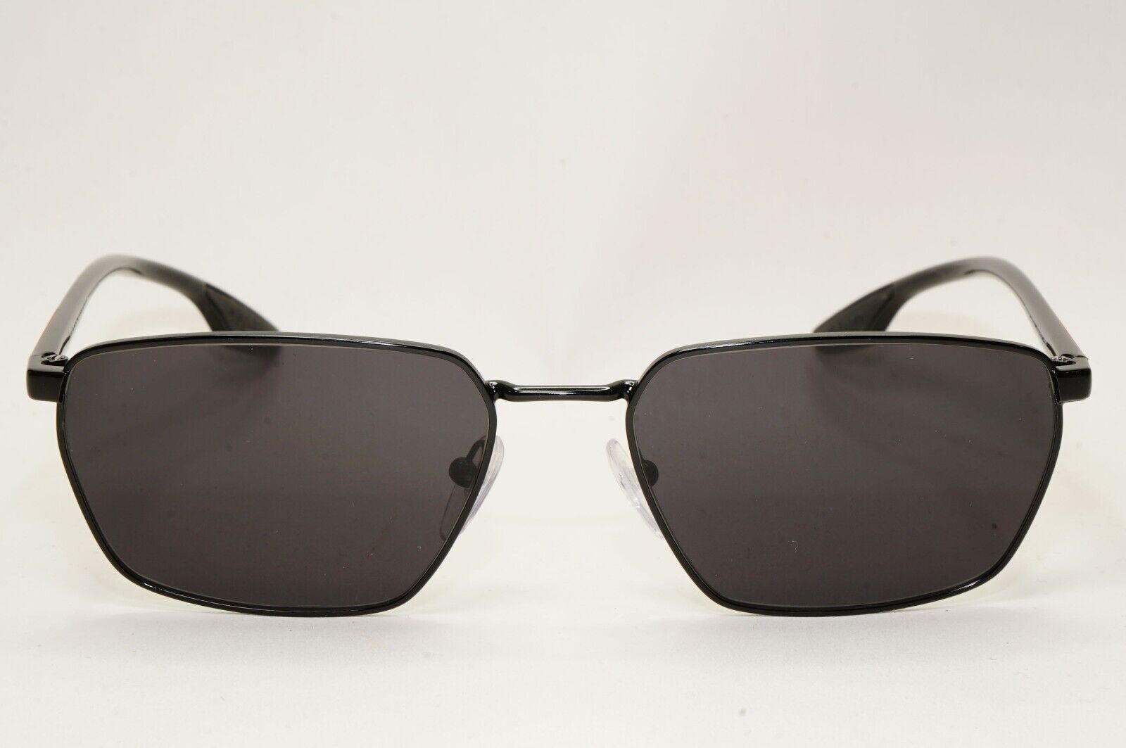 Prada Sunglasses Black Glossy Square Angular Rossa PS52MV VPS 52M 1AB-1O1 54mm