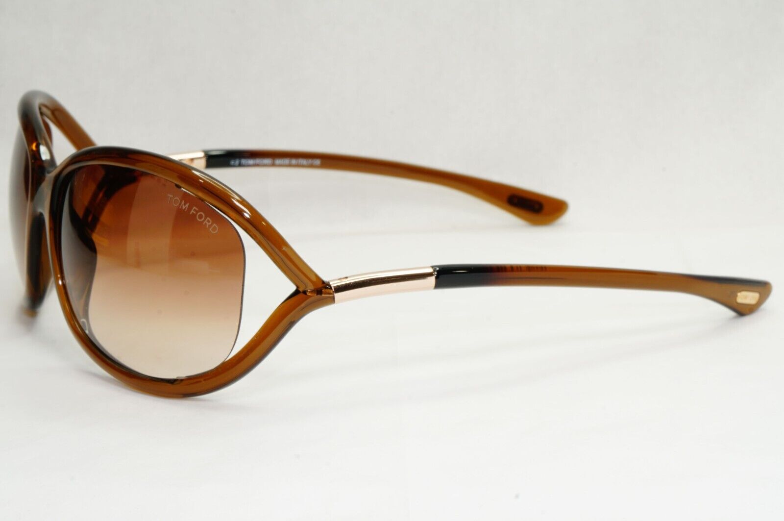 Tom Ford Sunglasses Jennifer Brown Gradient Shiny Gold Wrap FT0008 TF8 692 [A]