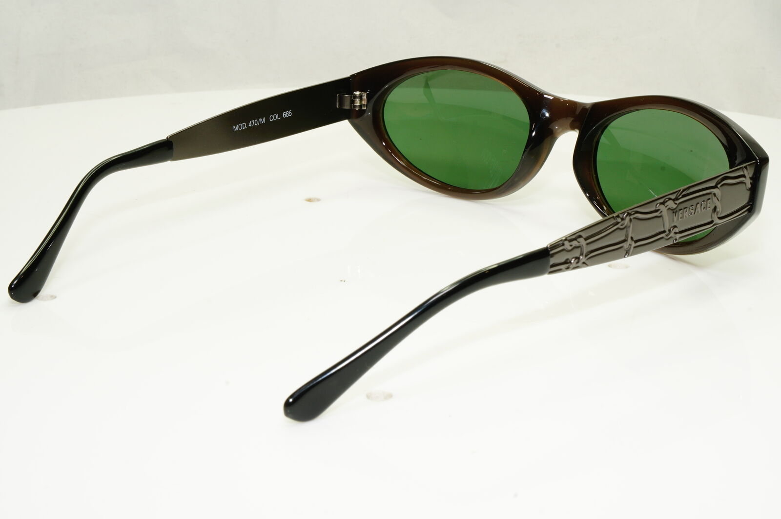Gianni Versace 1996 Unisex Vintage Brown Gunmetal Sunglasses MOD 470/M COL 685