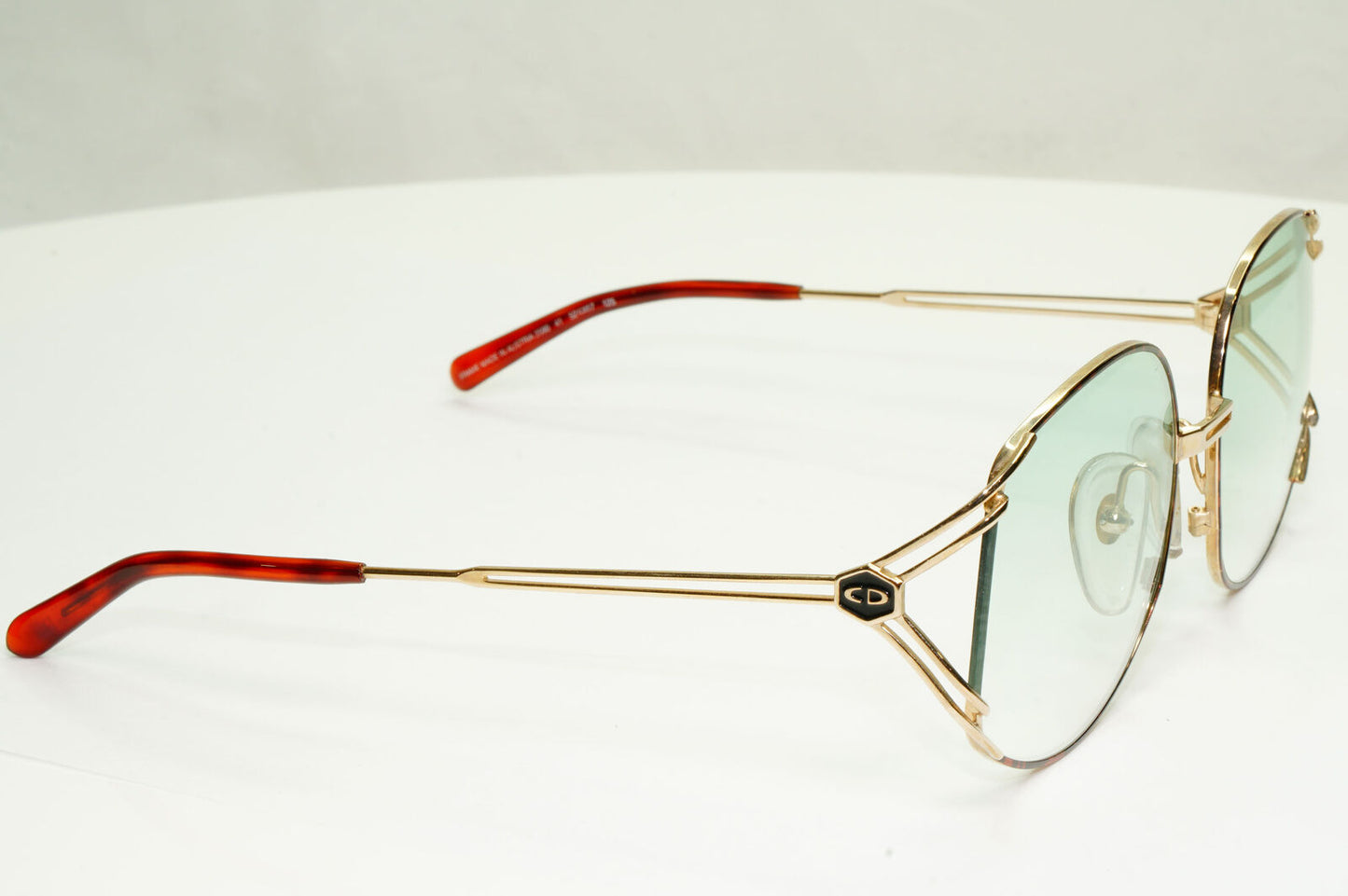 Dior Austria 1990s Sunglasses Vintage Gold Green Gradient Womens 2590 41 020822