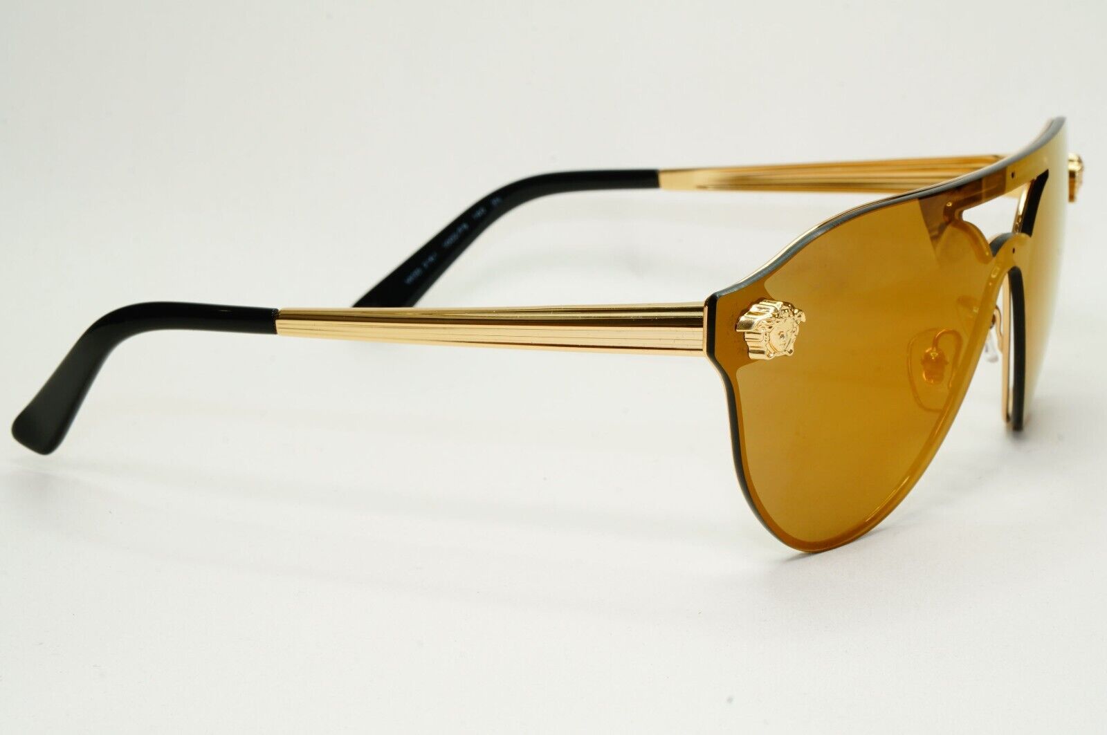 Versace Sunglasses Gold Medusa Brown Mirror Bronze Visor MOD VE 2161 1002/F9