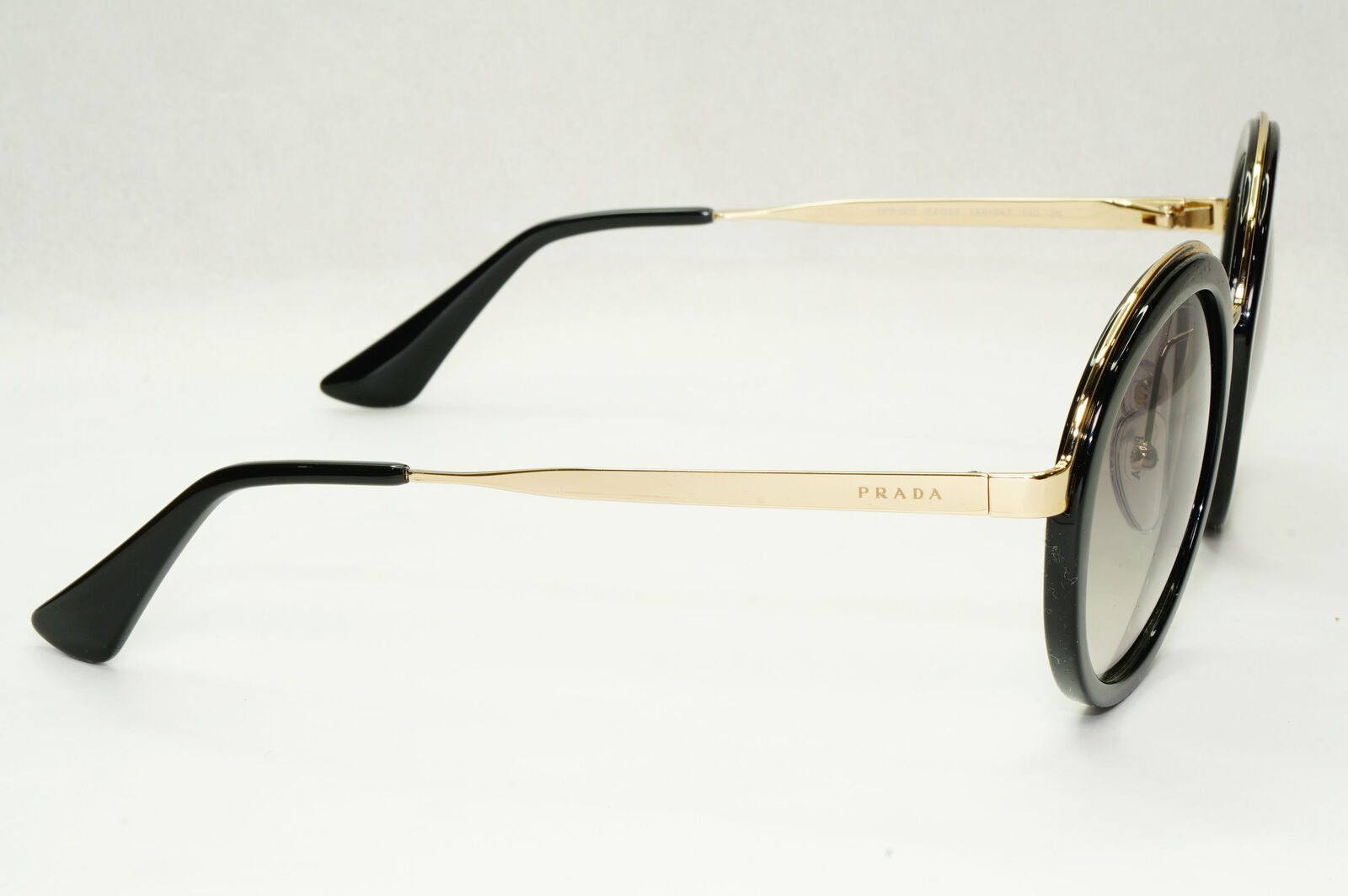 Prada Sunglasses Round Black Gold Grey Gradient PR50TS SPR 50T 1AB-0A7 54mm