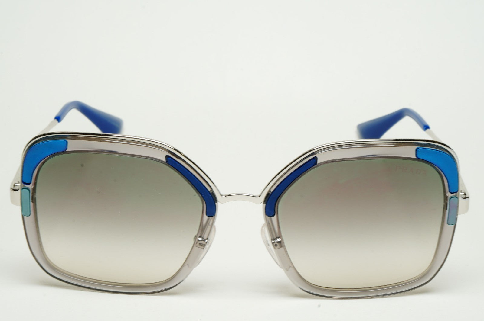 Prada Sunglasses Square Silver Grey Gradient Mosaic PR57US SPR 57U LMD-130
