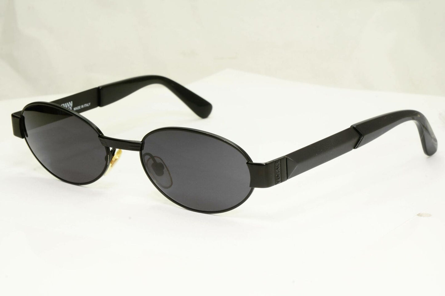 Gianni Versace 1996 Vintage Unisex Black Oval Metal Sunglasses MOD S30 COL 028