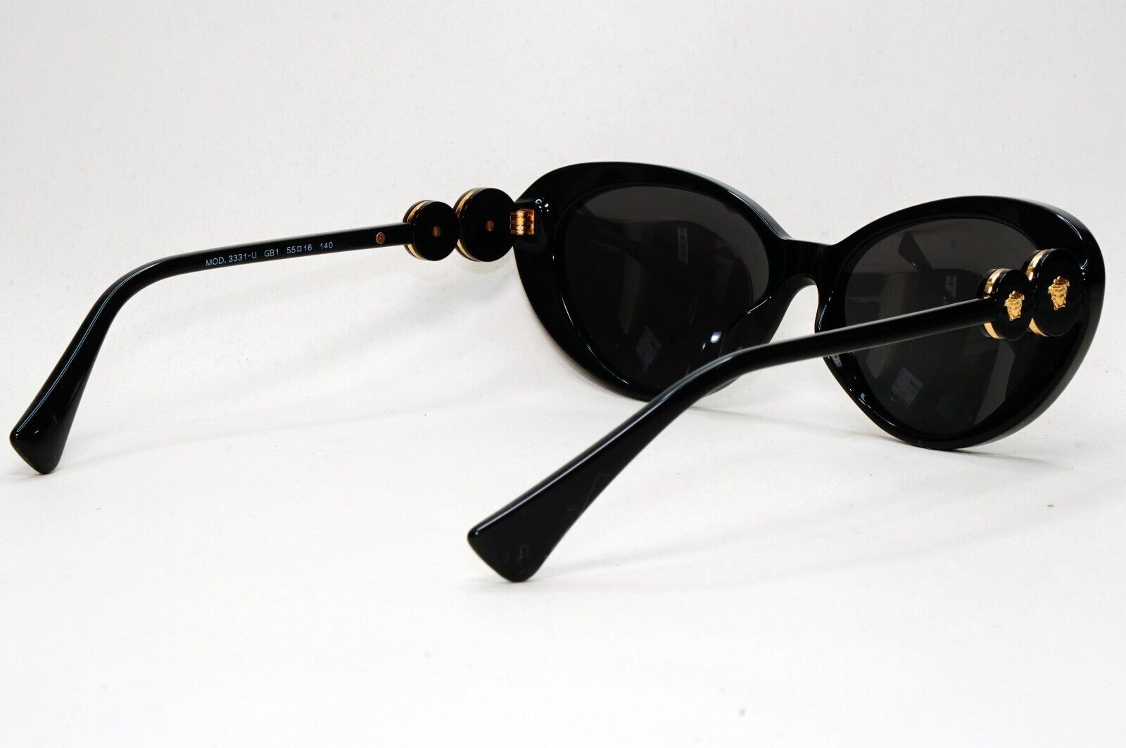 Versace Sunglasses Black Gold Medusa Cat Eye MOD VE 3331-U GB1 55mm