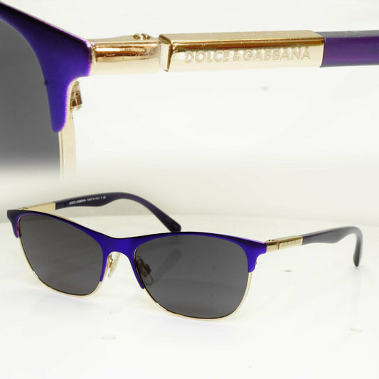 Dolce & Gabbana Gold Violet Purple Rectangle Metal Sunglasses DG 1246 1222 30197