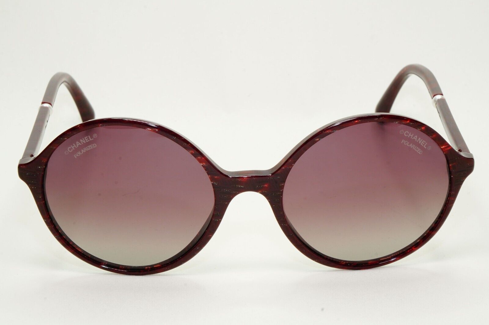 Chanel Sunglasses Pearl Polarized Dark Red Burgundy Round 5391-H c.1638/K5