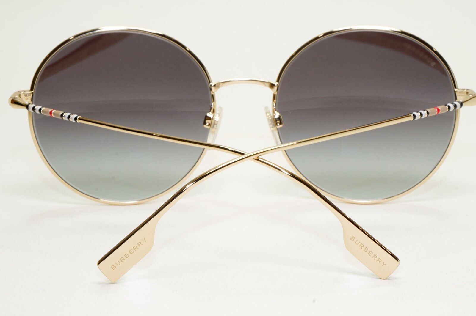 Burberry Sunglasses Round Gold Grey Gradient Metal Pippa BE 3132 1109/8G 58mm