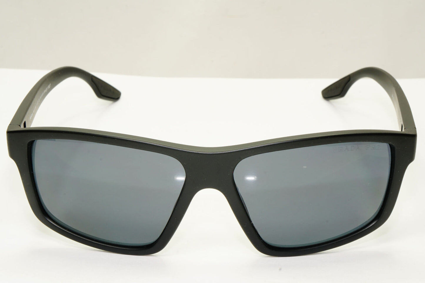 Prada Black Polarized Sunglasses Square Sport Red Stripe PS02XS SPS 02X DG0-02G