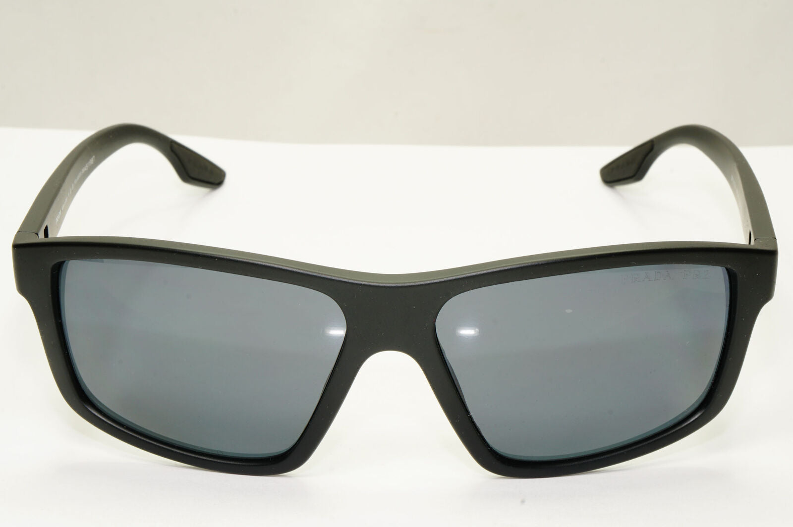 Prada Black Polarized Sunglasses Square Sport Red Stripe PS02XS SPS 02X DG0-02G
