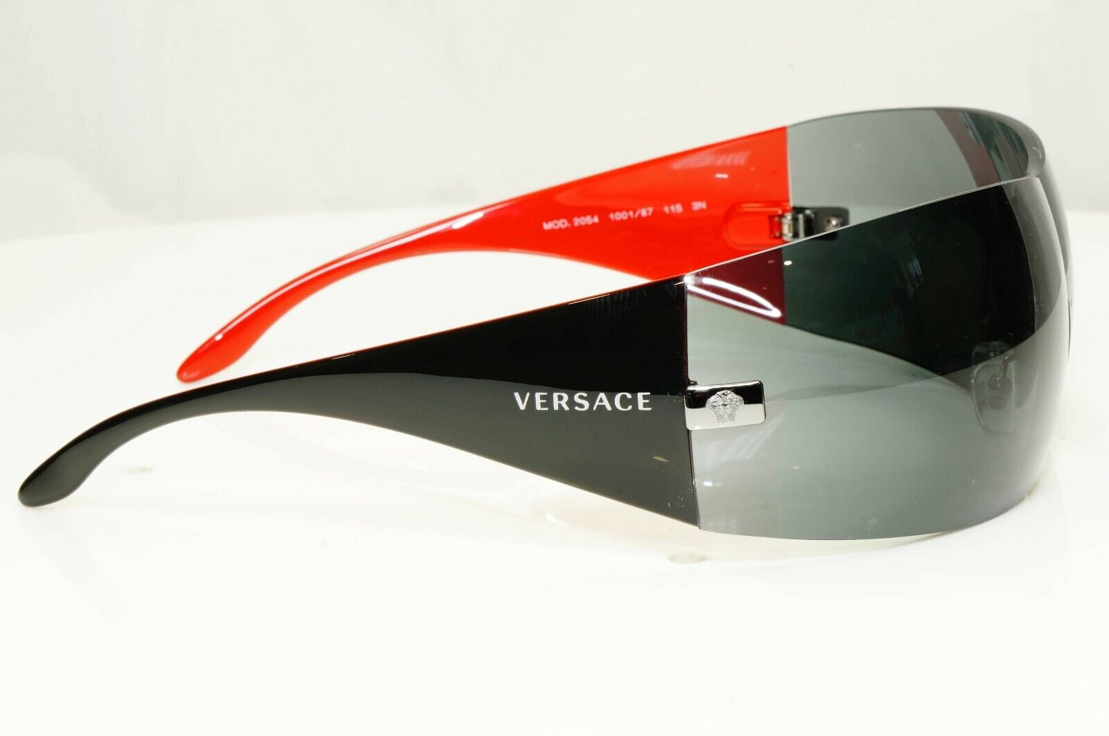 Authentic Versace Sunglasses Black Shield Mens Womens Visor Ski 2054 1001/87