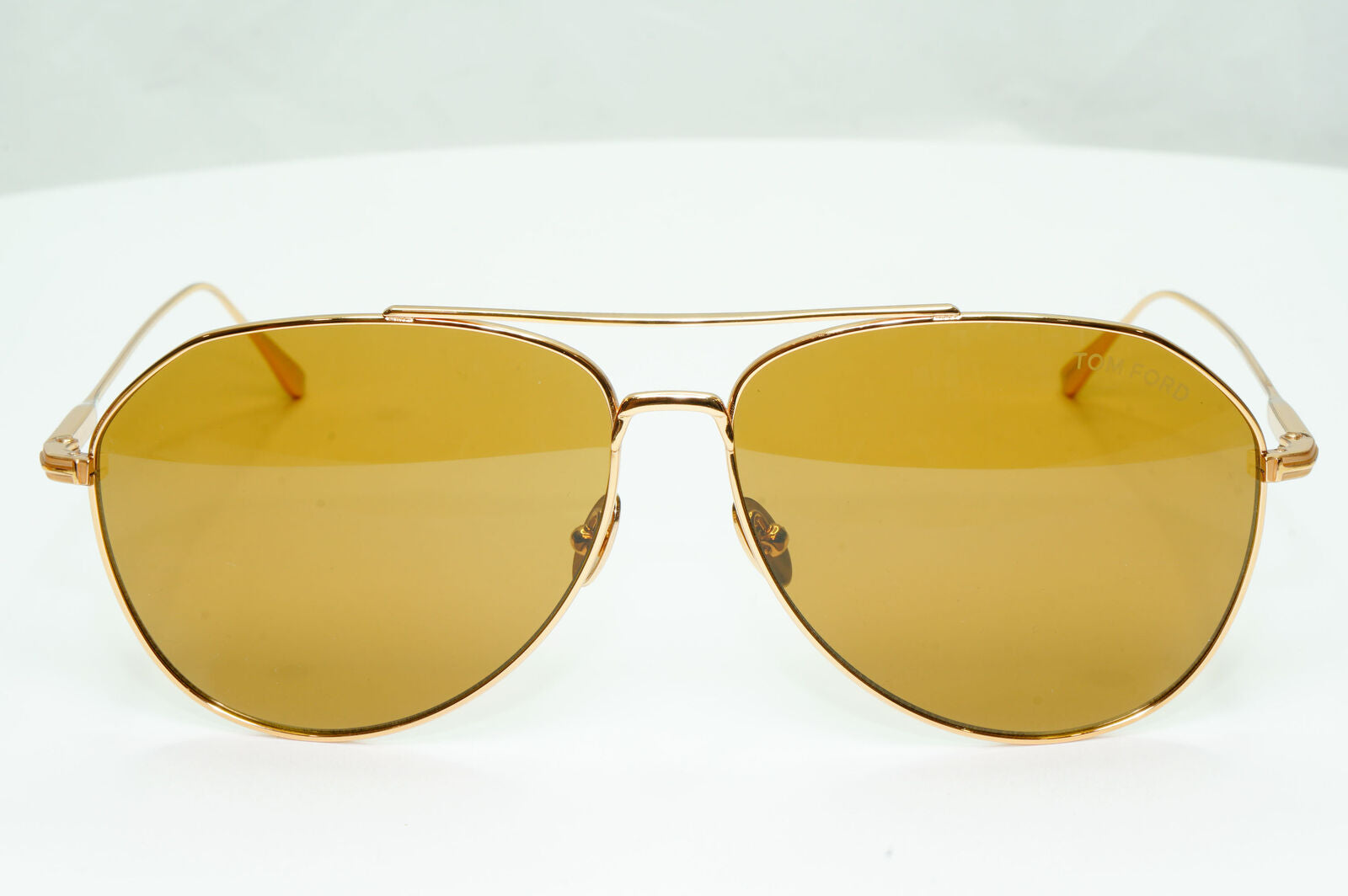 Tom Ford Titanium Japan Sunglasses Gold Brown Pilot Cyrus TF 747 30F FT0747