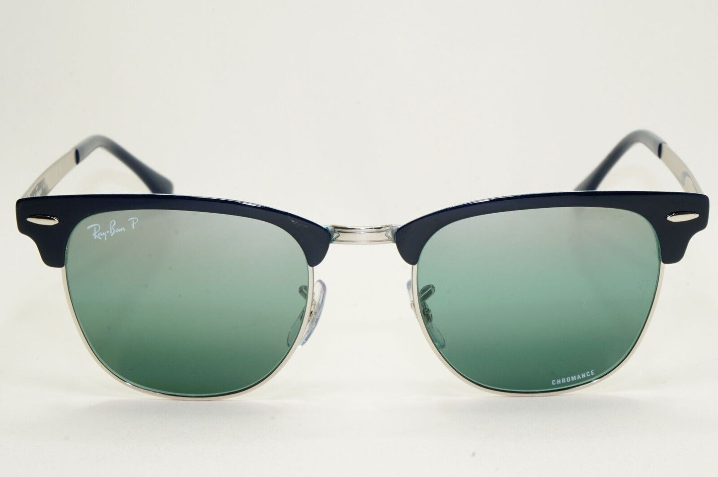Ray-Ban Sunglasses Clubmaster Metal Polarised Chromance Blue RB 3716 9254/G6