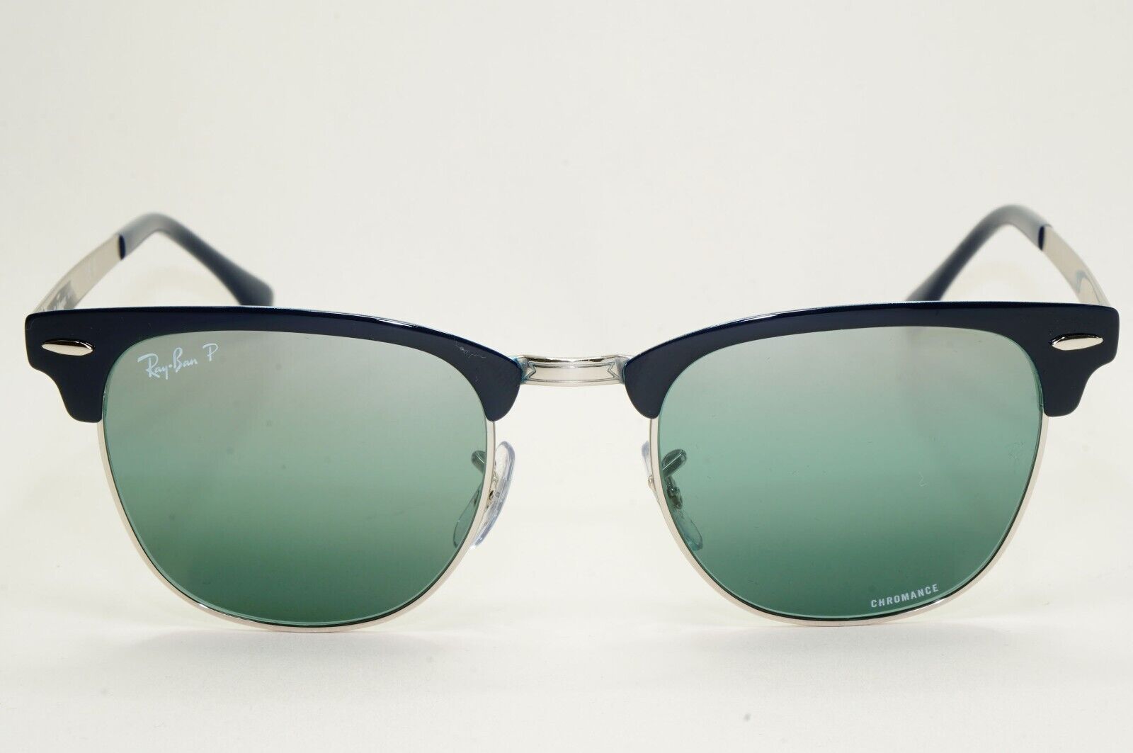Ray-Ban Sunglasses Clubmaster Metal Polarised Chromance Blue RB 3716 9254/G6