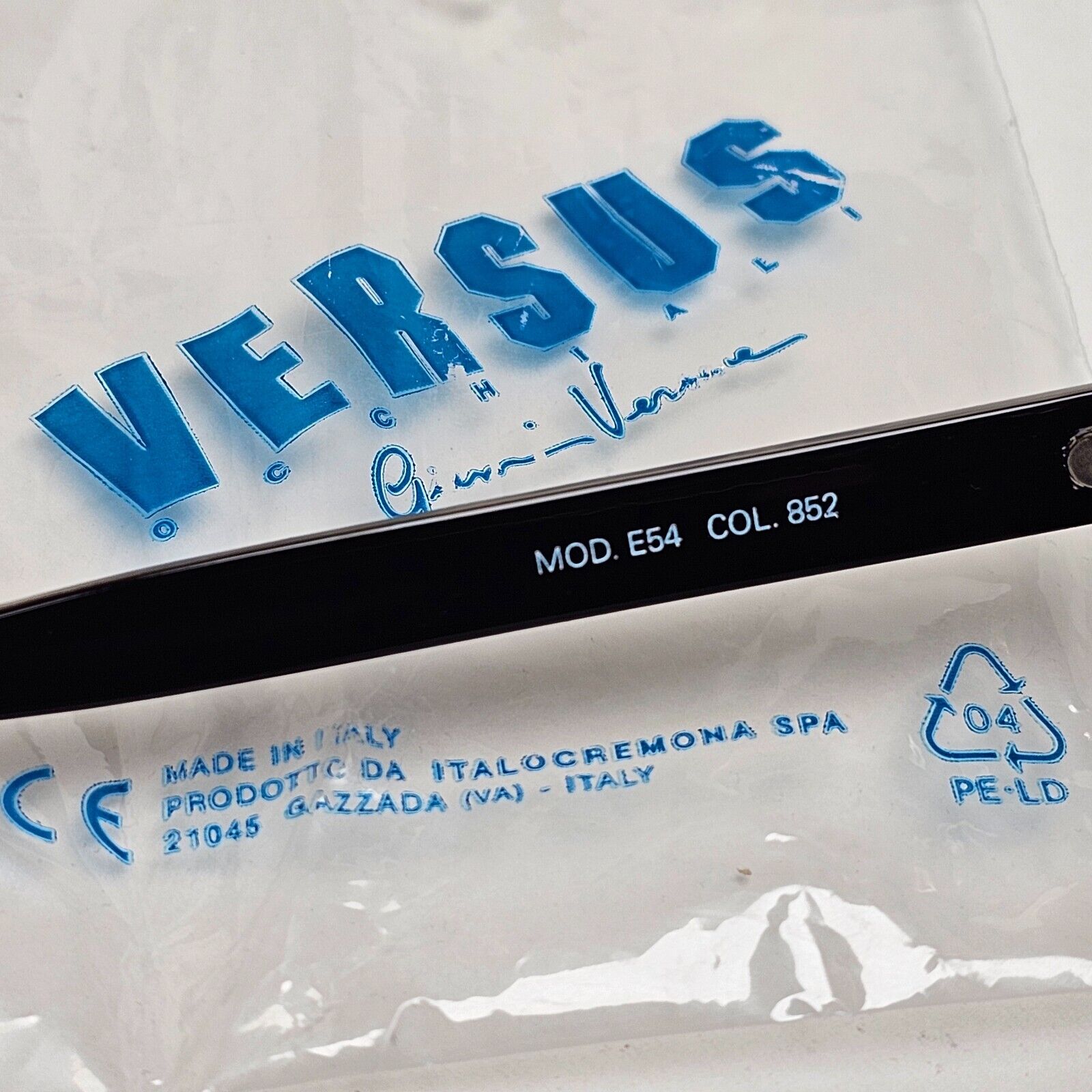 Versus Sunglasses 1996 by Gianni Versace Vintage Black Grey MOD E54 COL 852