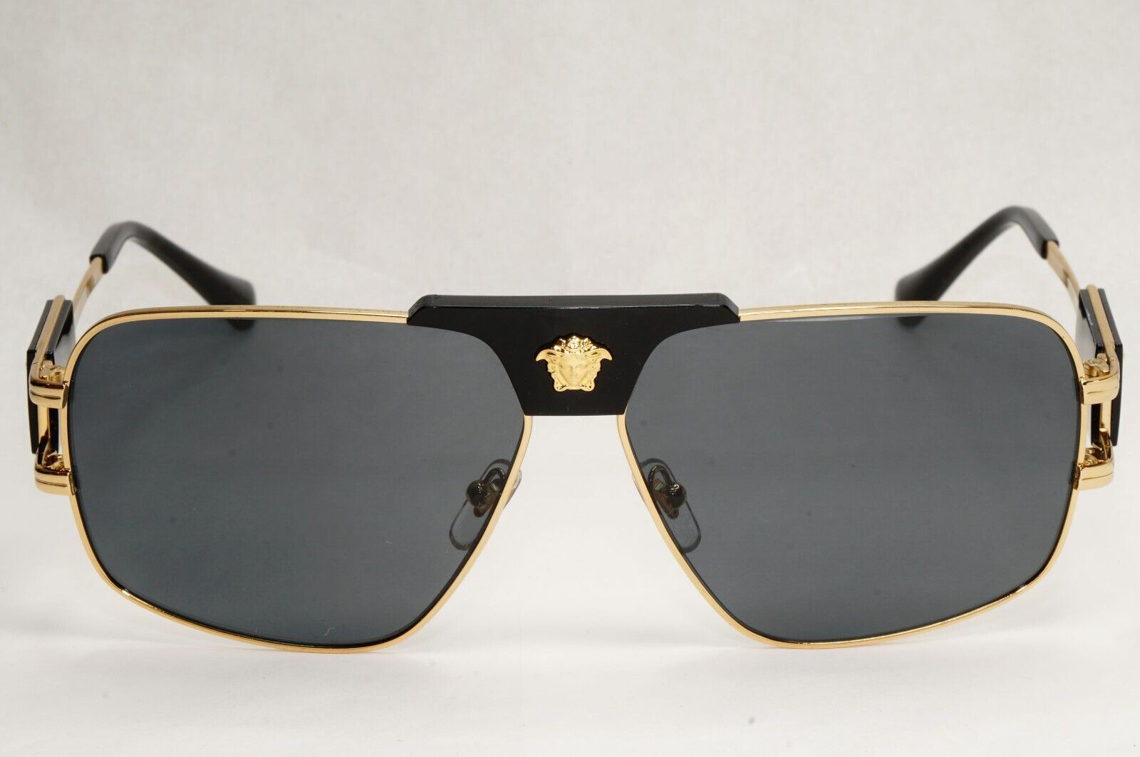 Versace Sunglasses Gold Black Grey Metal Navigator Pilot MOD VE 2251 1002/87