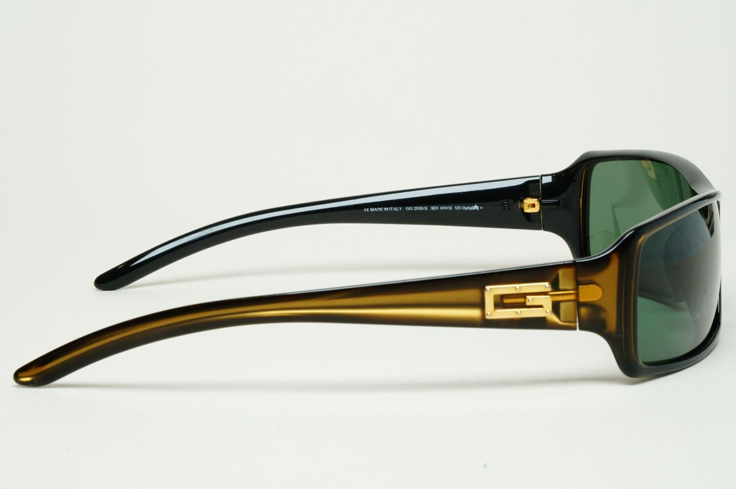Gucci Sunglasses 1999 Vintage Rectangle Brown Honey Green GG 2515/S 9D1 100325