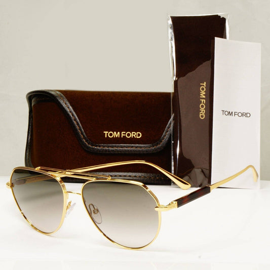 Tom Ford Sunglasses Andes Gold Pilot Metal Brown Grey FT0670 TF 670 30B 61mm