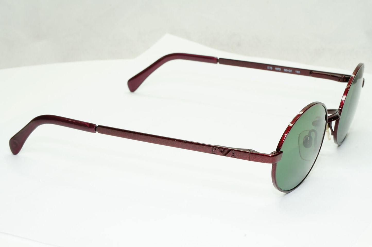 Emporio Armani Sunglasses 1997 Vintage Oval Red Burgundy Metallic 076-S 1073
