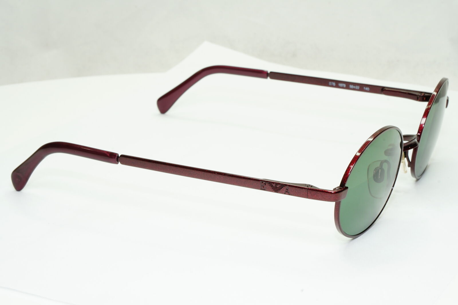Emporio Armani Sunglasses 1997 Vintage Oval Red Burgundy Metallic 076-S 1073