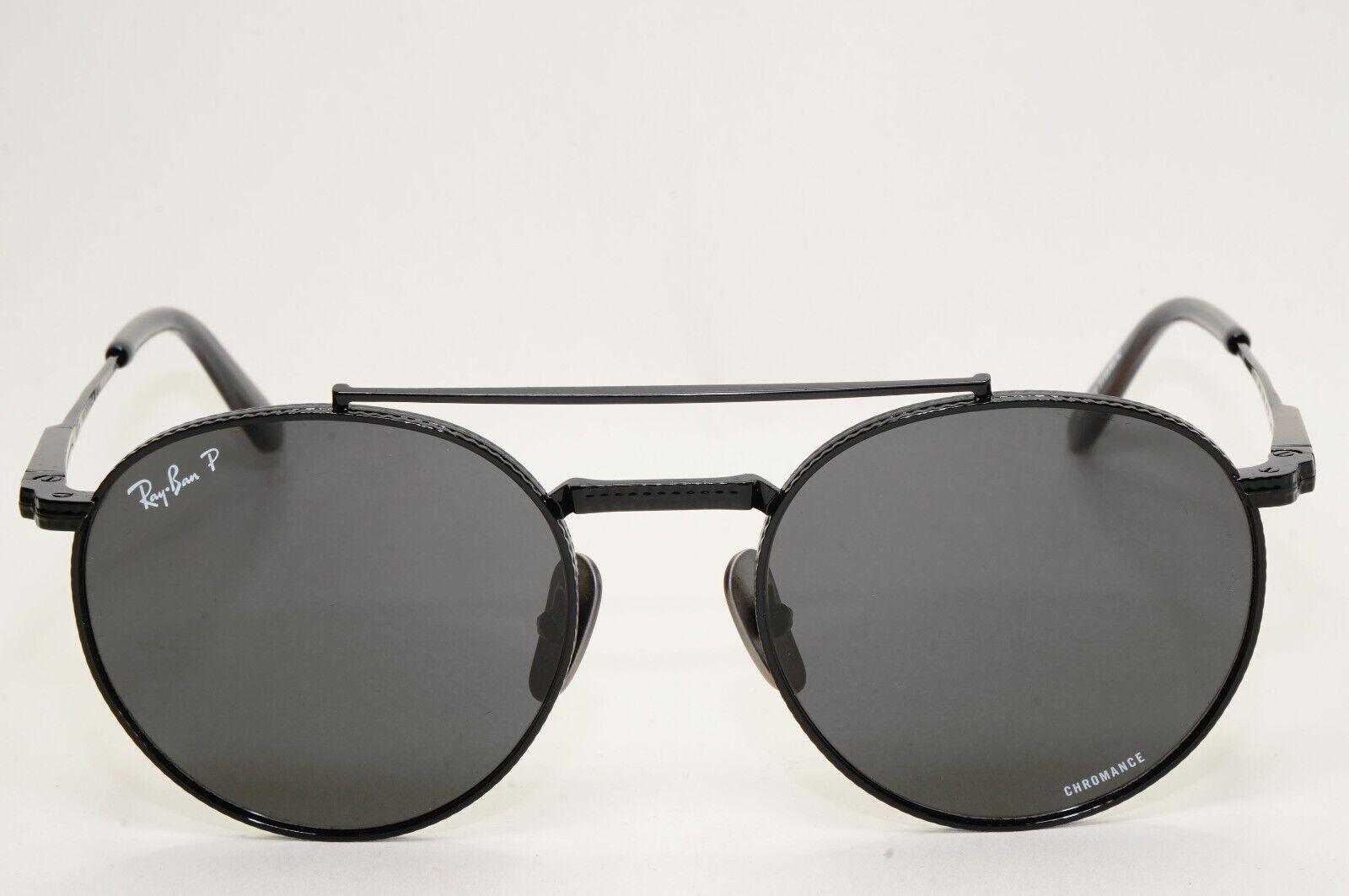 Ray-Ban Sunglasses Round II Titanium Polarised Black RB 8237 3141/K8 53mm