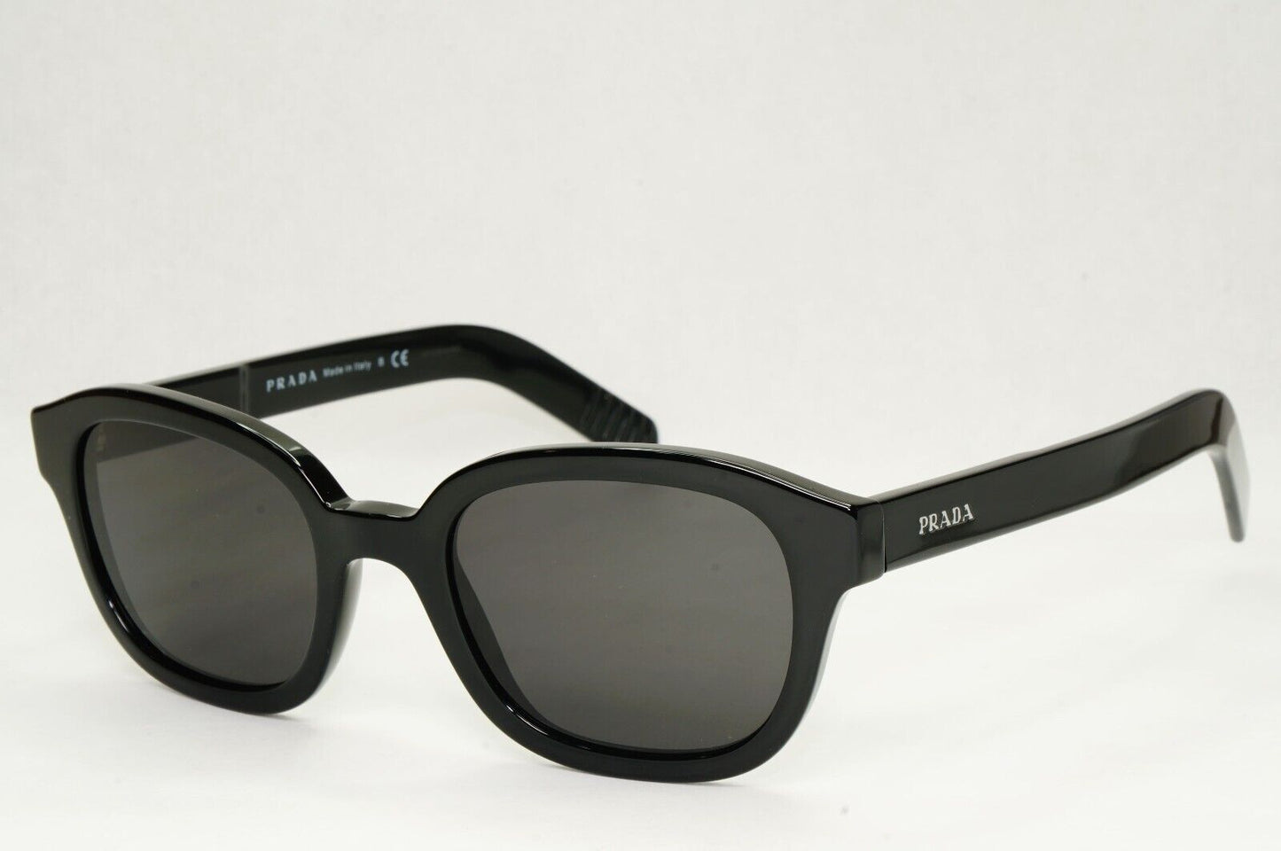 Prada Sunglasses Black Glossy Thick Rims Square PR11WV VPR 11W 1AB-1O1 50mm