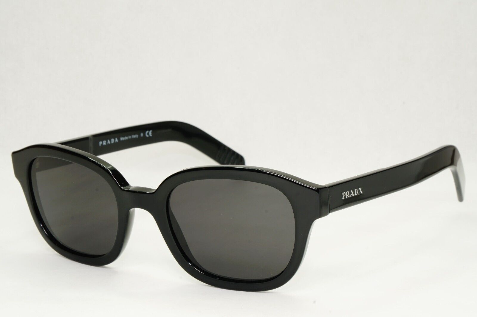 Prada Sunglasses Black Glossy Thick Rims Square PR11WV VPR 11W 1AB-1O1 50mm