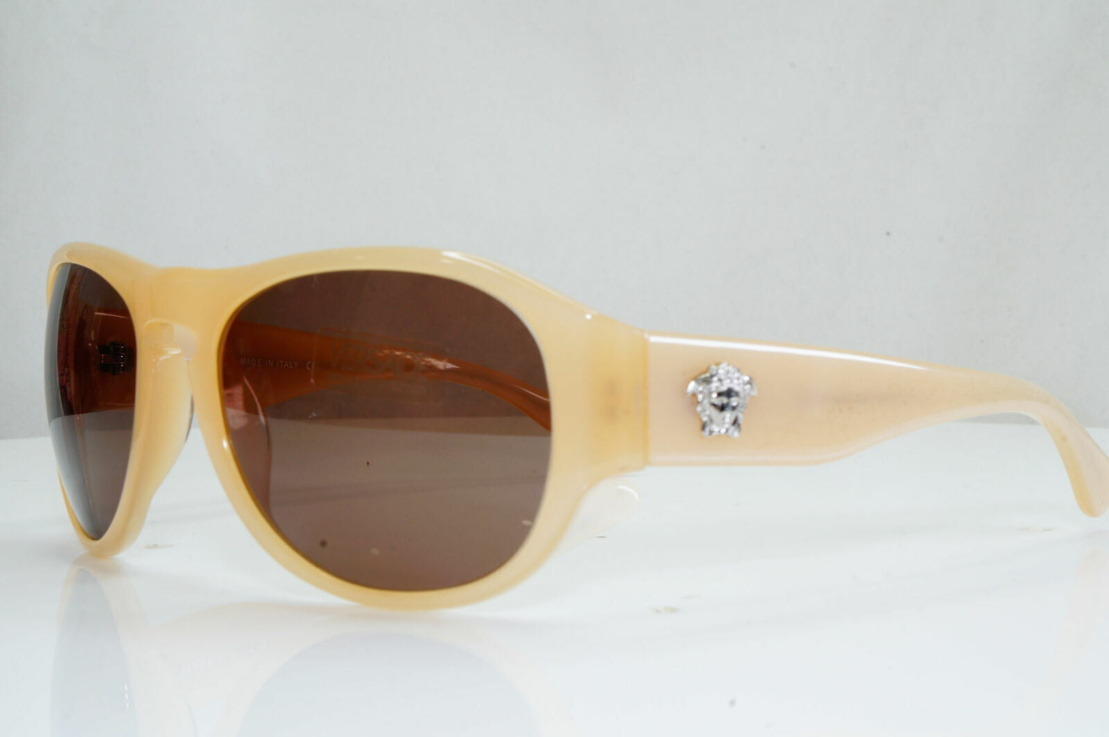Versace Nude Silver Medusa Beige Sunglasses Square Womens 4058 329/3 28505